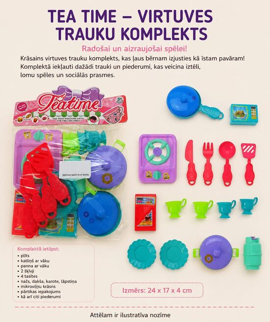 Bērnu trauku un virtuves komplekts – Teatime 