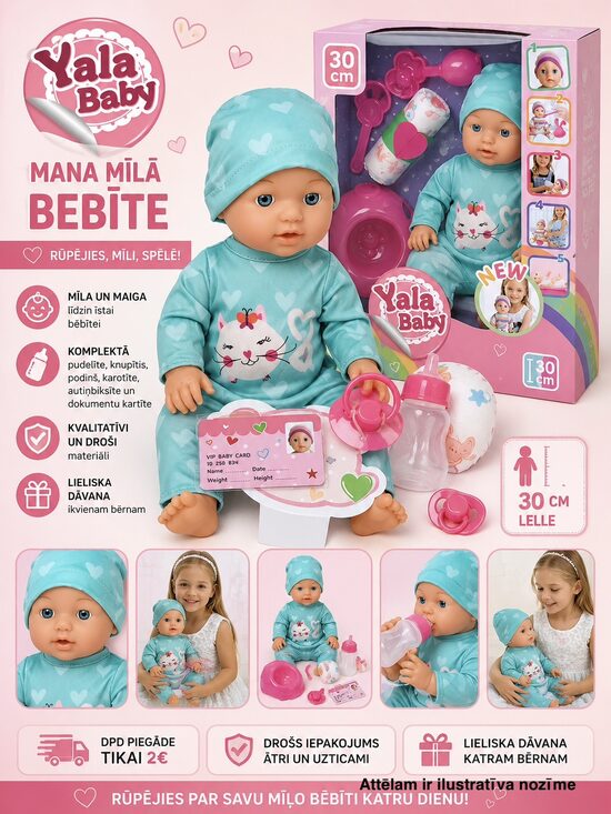 Lelle Yala Baby ar aksesuāriem (30 cm)