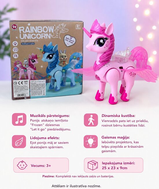 Interaktīvais "Rainbow Unicorn" – maģiskais rozā ponijs