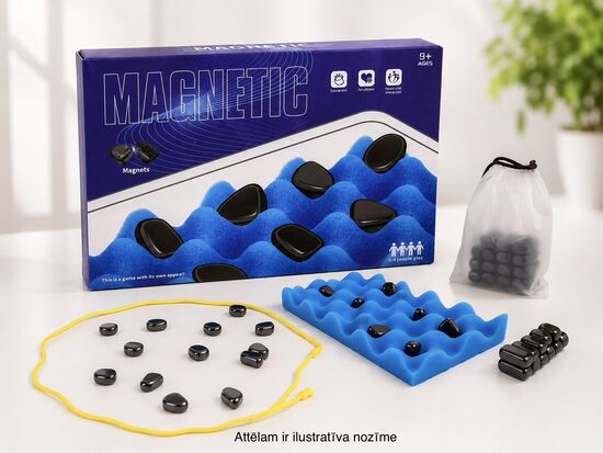 Magnētisko akmeņu spēle ar reljefa pamatni (20 magnēti)