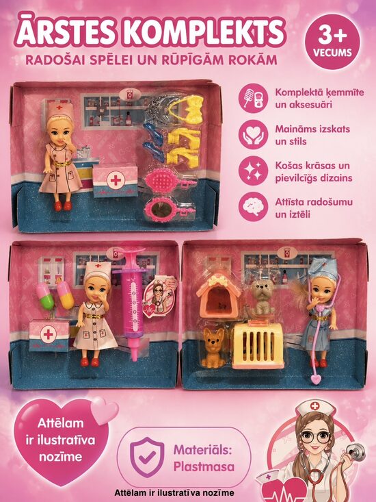 Bērnu rotaļu komplekts “Mazais ārsts / veterinārs” (3+)