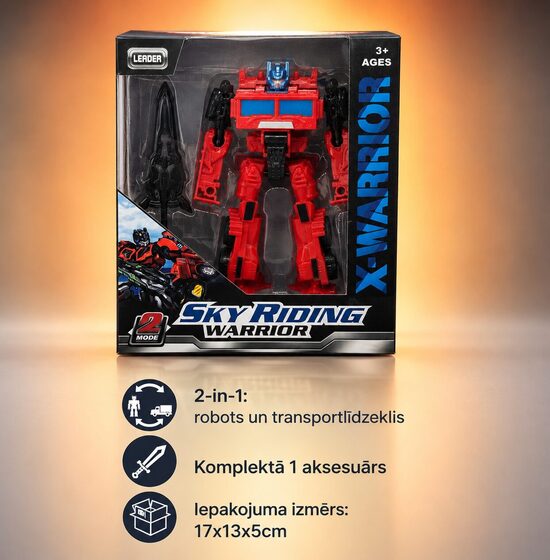 Transformējams robots ar aksesuāru