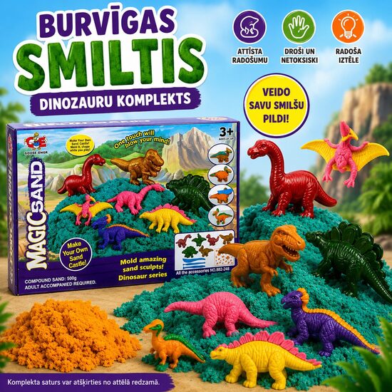 Kinetisko smilšu komplekts "Magic Sand: Dinosaur Series" (500g)