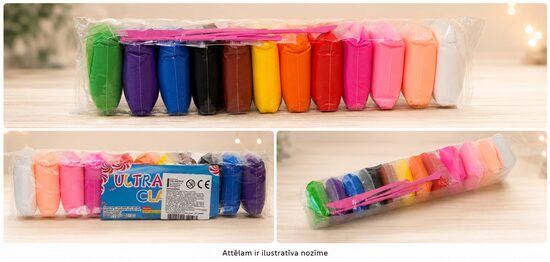 Gaisa plastilīns-12 krāsas