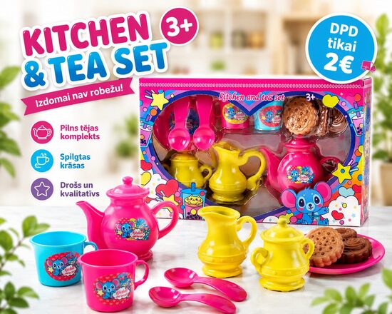 Rotaļu tējas servīzes komplekts "Kitchen and Tea Set"