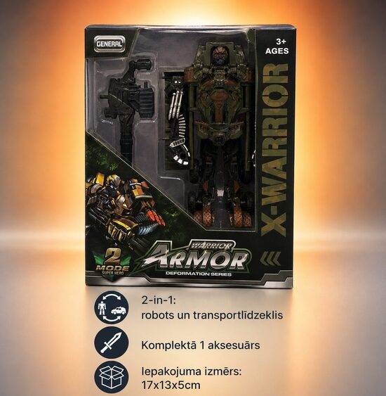 Transformējams robots ar aksesuāru