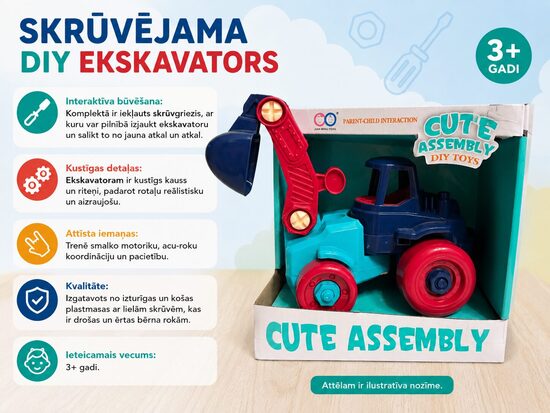 Skrūvējams DIY ekskavators