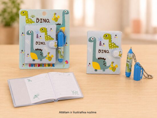 Mini blociņu komplekts ar pildspalvu-piekariņu „Happy Dino”