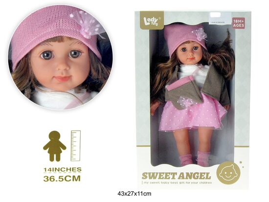 Bērnu lelle ar mīkstu ķermeni un apģērbu (36,5 cm)