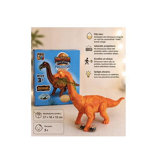 Interaktīvais Brachiozaurs – Dinozaurs, kurš dēj olas