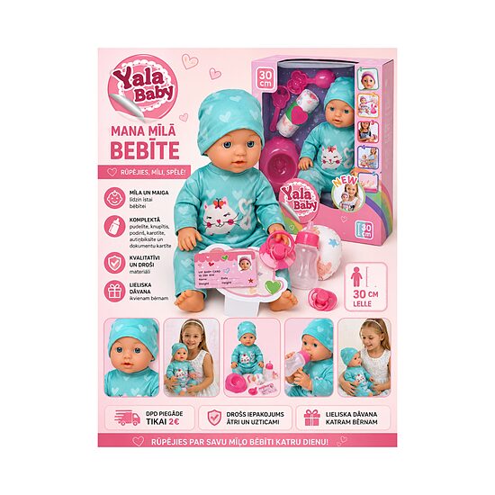 Lelle Yala Baby ar aksesuāriem (30 cm)