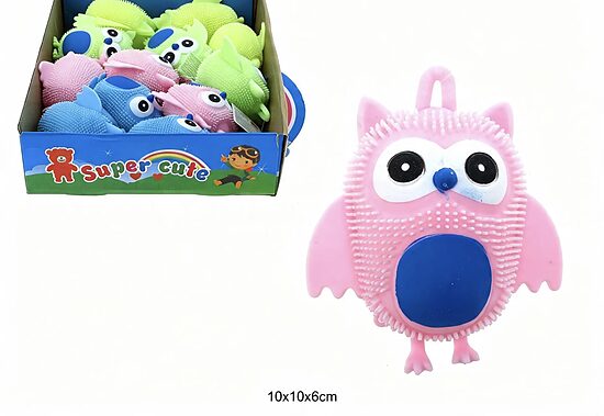 Elastīgā antistresa Pūcīte "Super Cute" ar cilpiņu (10 cm)